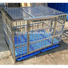 BAIYI Brand Foldable Stainless Steel Dog Cage, Dog Crate, Pet Cage with Plastic Floor